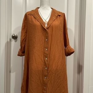 J. Jill Rust Long Sleeve Dress